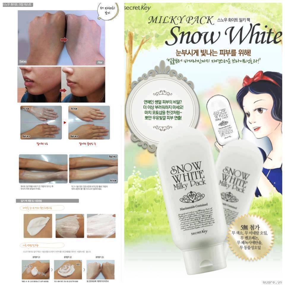 Kem ủ Snow White Milky Pack của Secret Key - Made in Korea.